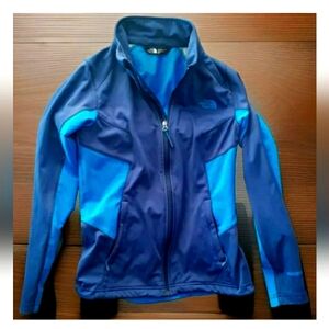 The North Face Windstopper Ladies S Zip Light Jacket Two Tone Navy/Aqua Blue